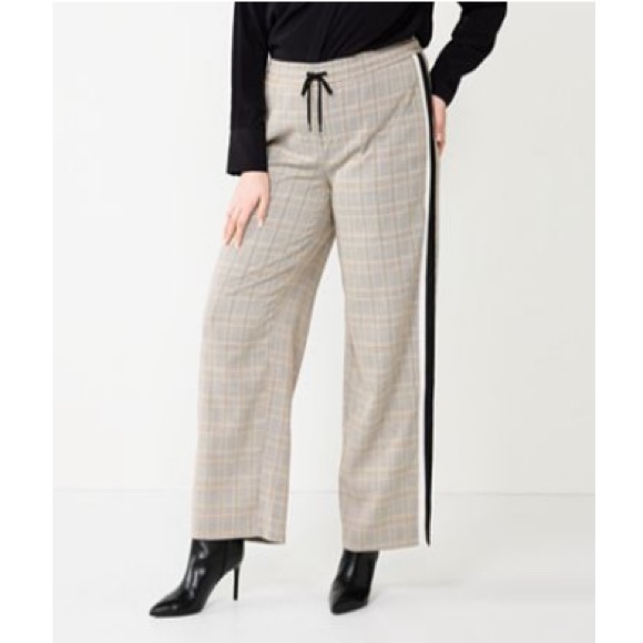 Nine West Pants - NWT Nine West yellow black ivory side stripe pull on wide leg pants